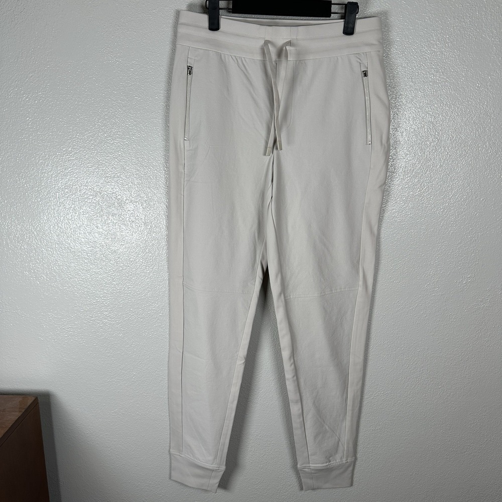 Athleta Headlands Hybrid Trek Joggers Pants Size‎ 8Tall Ivory Active Gym Stretch
